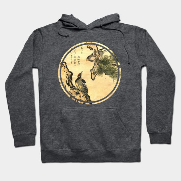 Old Japanese painting birds 2 Hoodie by Bearpear